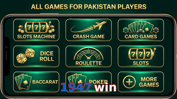 Main screen of 1947 Win games page for PK players